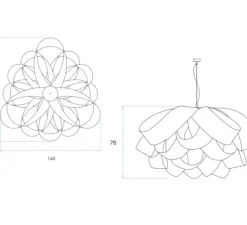 Suspension, Agatha, SG, hêtre, Ø140cm, H82cm - LZF