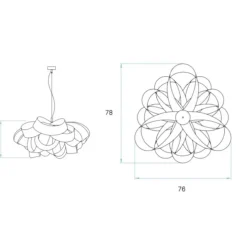 Suspension, Agatha, SP, blanc ivoire, Ø76cm, H37cm - LZF