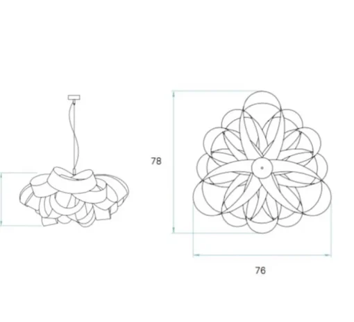 Suspension, Agatha, SP, blanc ivoire, Ø76cm, H37cm - LZF