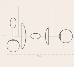 Suspension, Aglae, blanc, rose, L77,5cm, H41cm - Sphaer