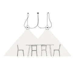 Suspension, Aim Multiple, noir, LED, 2700K, 895x2+725lm, Ø24,3cm, H21,1cm - Flos