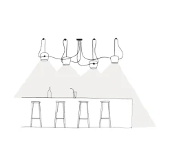 Suspension, Aim Multiple, noir, LED, 2700K, 895x2+725lm, Ø24,3cm, H21,1cm - Flos