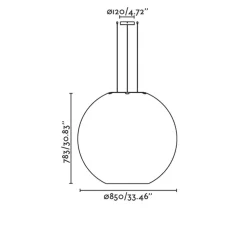 Suspension, Aire 850, transparent, Ø85cm, H78,3cm - Faro