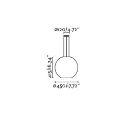 Suspension, Aire 450, transparent, Ø45cm, H41,5cm - Faro
