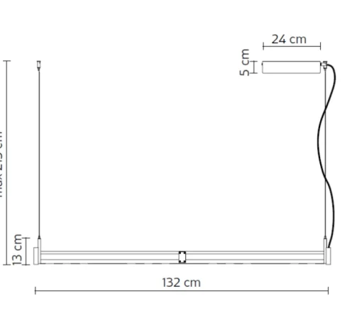 Suspension, Airtek One, système seul, aluminium, LED, dim, 3000K, 1800 lm, L132cm, H13cm - Karman