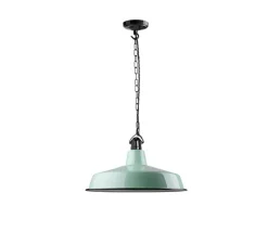Suspension, Alexandre, émail vert d'eau et porcelaine noire, Ø40cm, H25cm - Zangra