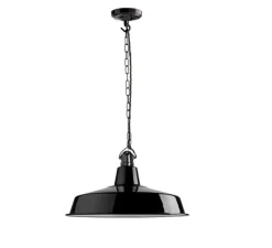 Suspension, Alexandre, émail noir et porcelaine noire, Ø40cm, H25cm - Zangra