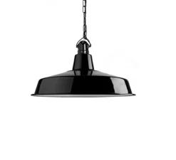 Suspension, Alexandre, émail noir et porcelaine noire, Ø40cm, H25cm - Zangra