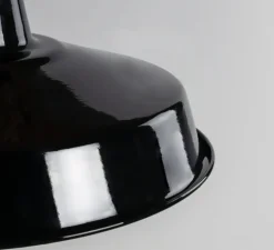 Suspension, Alexandre, émail noir et porcelaine noire, Ø40cm, H25cm - Zangra