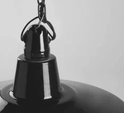 Suspension, Alexandre, émail noir et porcelaine noire, Ø40cm, H25cm - Zangra