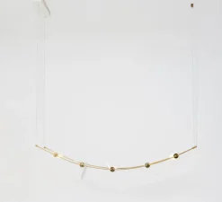 Suspension, Ali di Luce, 5, blanc et laiton, LED, 2700K, 400 lm, L94cm, H160cm - OliveLab