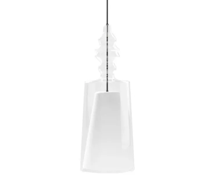 Suspension, Alibaglass, grande, pyrex transparent, Ø24cm, H65cm - Karman