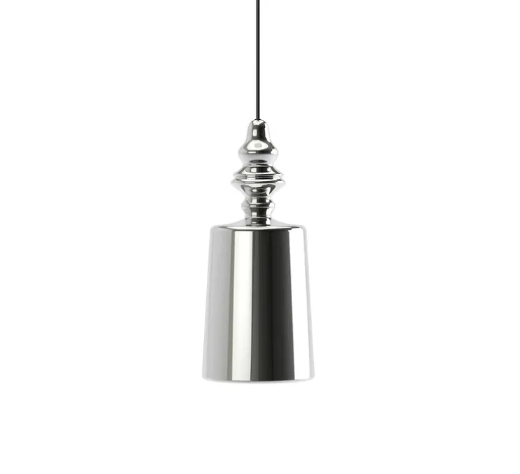 Suspension, Alibaglass, medium, pyrex plaqué chrome, Ø18cm, H41cm - Karman