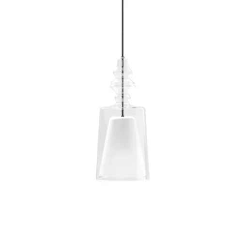 Suspension, Alibaglass, medium, pyrex transparent, Ø18cm, H41cm - Karman