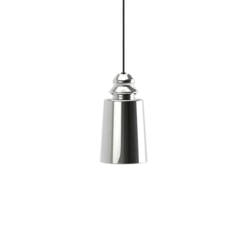 Suspension, Alibaglass, petite, pyrex plaqué chrome, Ø11cm, H20cm - Karman