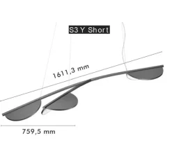 Suspension, Almendra Organic S3 Y Short, bleu baie, LED, 2700K, 4200 lm, L161,3cm, H53,3cm - Flos