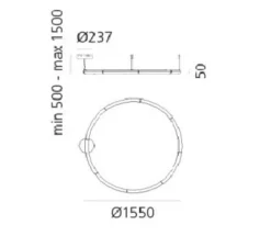 Suspension, Alphabet of light circular,blanc, LED, Ø155cm, H5cm - Artemide