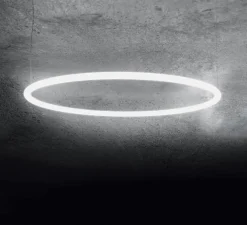 Suspension, Alphabet of light circular,blanc, LED, Ø90cm, 3000K, 6041lm, H5cm - Artemide