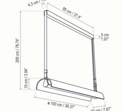 Suspension, Aluet S/100 indirect, bois beige, LED, dim, 2700K, 4200 lm, L100cm, H10cm - Bover
