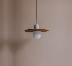 Suspension, AMA 30 Bicolore, Blanc, châtaigne, Ø30cm, H10cm - Zuri