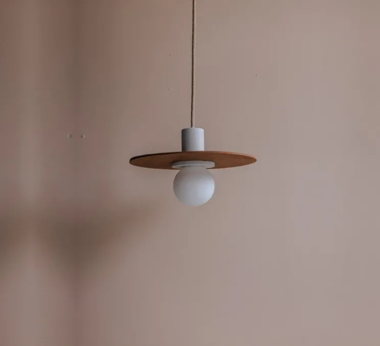 Suspension, AMA 30 Bicolore, Blanc, châtaigne, Ø30cm, H10cm - Zuri