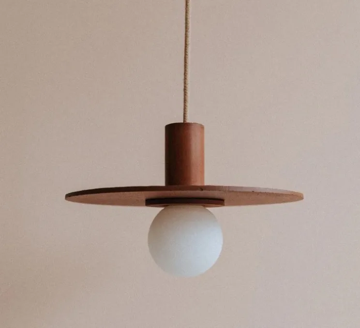 Suspension, Ama 30, châtaigne, Ø30cm, H10cm - Zuri