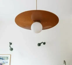Suspension, Ama 60, châtaigne, Ø60cm, H10cm - Zuri