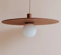 Suspension, Ama 60, châtaigne, Ø60cm, H10cm - Zuri