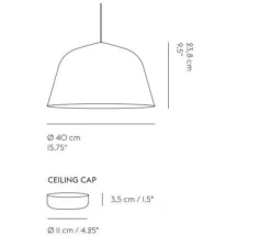 Suspension, Ambit 40, bleu clair, Ø40cm, H23,8cm - Muuto