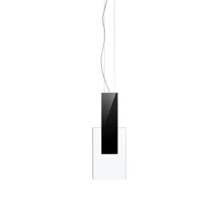 Suspension, Amulette, transparent, noir, LED, 3000K, L17cm, H44cm - Fabbian
