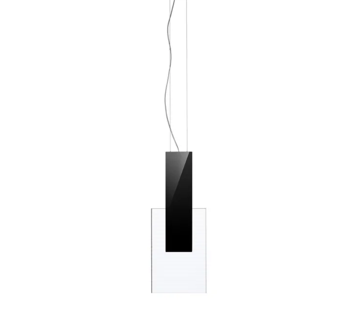 Suspension, Amulette, transparent, noir, LED, 3000K, L17cm, H44cm - Fabbian