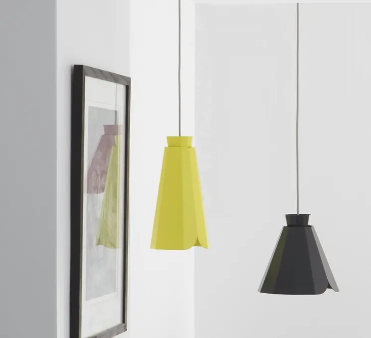 Suspension, Ankara, Haute, poussin, câble gris, Ø16,3 cm, H30,5cm - MATIERE-GRISE