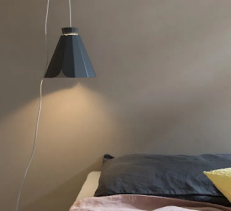 Suspension, Ankara, Medium, noir, câble gris, Ø21,8cm, H20,8cm - MATIERE-GRISE