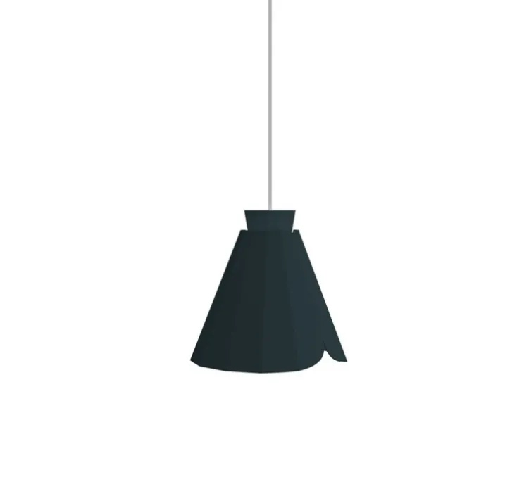 Suspension, Ankara, Medium, denim, câble gris, Ø21,8cm, H20,8cm - MATIERE-GRISE