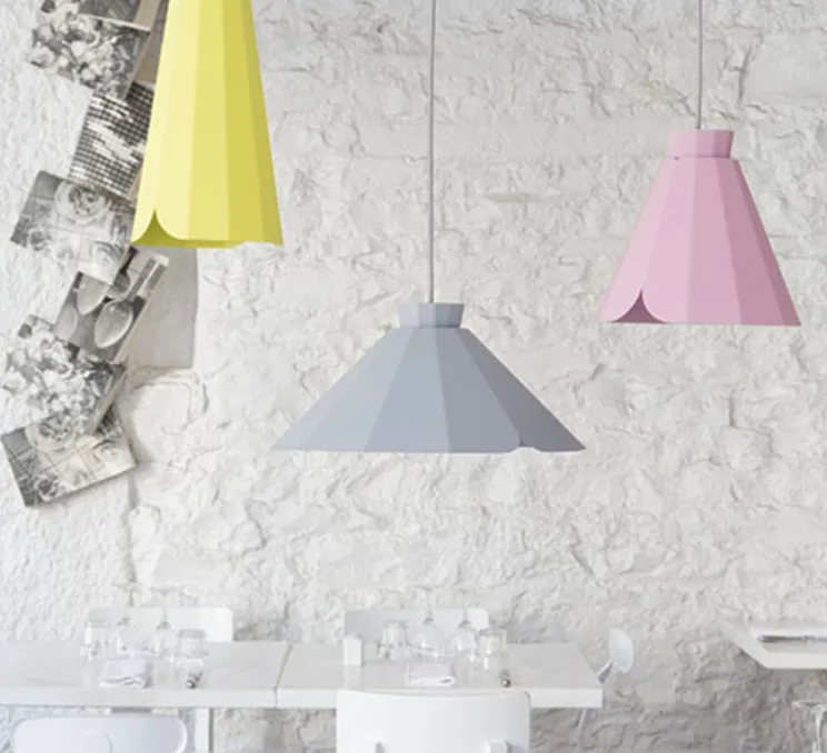 Suspension, Ankara, Medium, rose clair, câble gris, Ø21,8cm, H20,8cm - MATIERE-GRISE