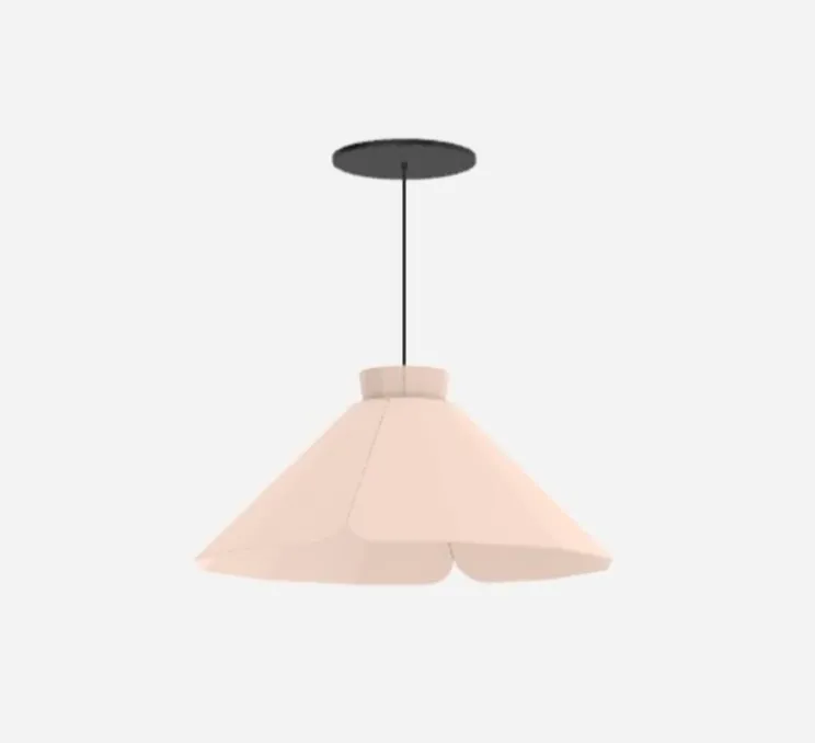 Suspension, Ankara, Plate, rose clair, câble noir, Ø34,3cm, H15,7cm - Matière Grise