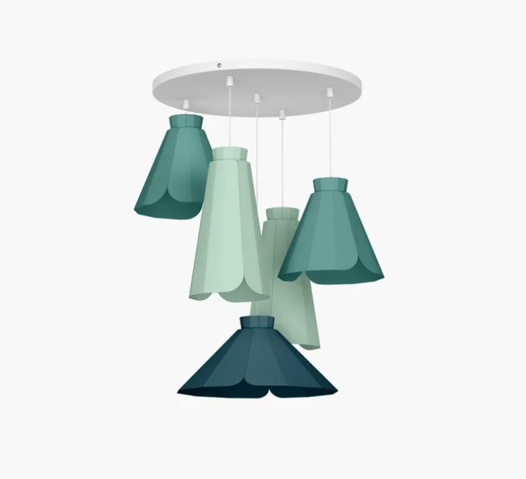 Suspension, ANKARA Set 5, bleu Paon, L56cm, H80cm - Matière Grise