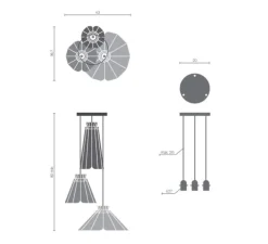 Suspension, ANKARA Set 3, rouge, bleu, jaune L43cm, H80cm - Matière Grise