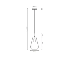 Suspension, Anoli Small, or, fumé, Ø16cm, H31,5cm - Nuura