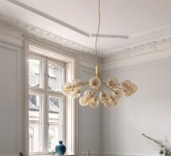 Suspension, Apiales 18, laiton, verre transparent, Ø89cm, H48cm - Nuura