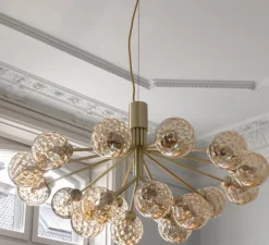 Suspension, Apiales 18, laiton, verre transparent, Ø89cm, H48cm - Nuura