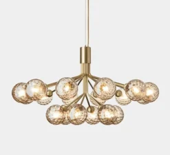 Suspension, Apiales 18, laiton, verre transparent, Ø89cm, H48cm - Nuura