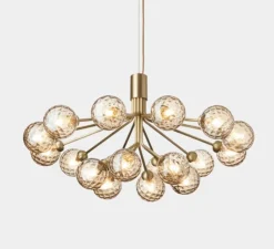 Suspension, Apiales 18, laiton, verre transparent, Ø89cm, H48cm - Nuura