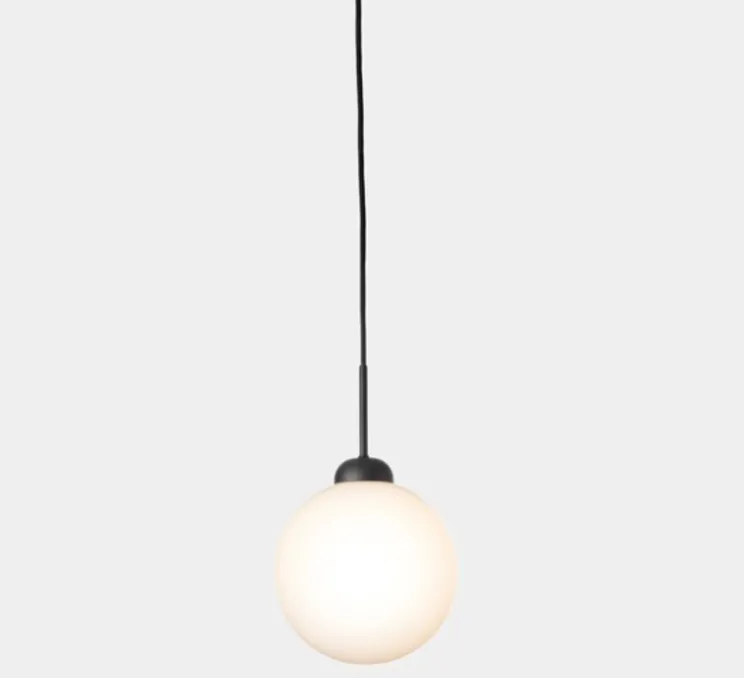 Suspension, Apiales 1, Large, noir satin, verre opalin, Ø20cm, H31,6cm - Nuura