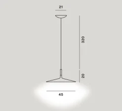 Suspension, Aplomb Large, blanc, LED, 2700K, 1279lm, Ø45cm, H20cm - Foscarini
