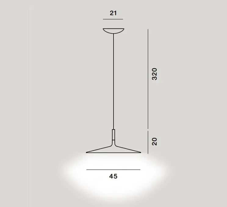 Suspension, Aplomb Large, gris, LED, 2700K, 1279lm, Ø45cm, H20cm - Foscarini