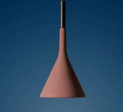 Suspension, Aplomb Outdoor, rouge, IP44, LED, dim, 2700K, 680 lm, Ø17cm, H36cm - Foscarini