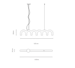 Suspension, Arch, Rose nude, L125,5cm, H20cm - Oblure