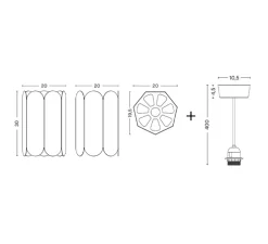Suspension, Arcs, vert de mer, Ø20cm, H30cm - Hay