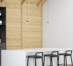 Suspension, Ark Recessed, noir, transparent, LED, 2700K, 350 lm, Ø19,5cm, H12,5cm - Beneito Faure